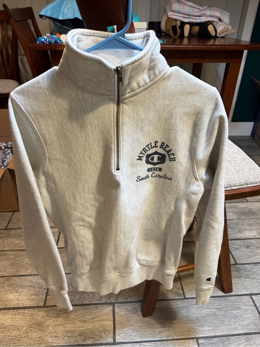 Champion Cream Quarter-Zip Myrtle Beach Pullover
